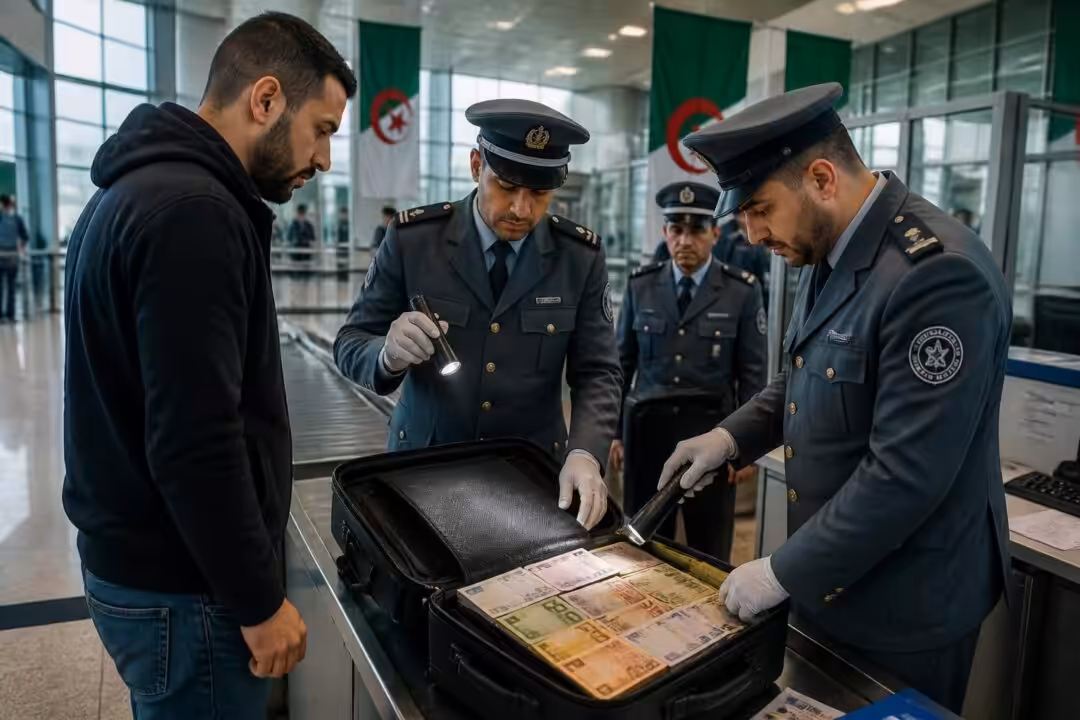 découvrez le contrôle rigoureux des douaniers à l'aéroport d'algérie lors de l'arrivée avec 12 000 euros en liquide, une vigilance accrue pour sécuriser les flux financiers.