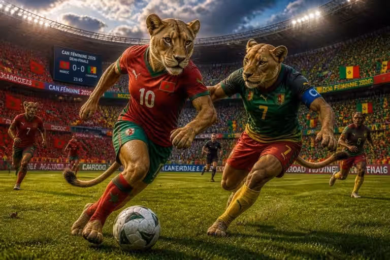 découvrez le passionnant duel de lionnes entre le maroc et le cameroun lors de la can féminine 2026, un affrontement décisif pour une place en finale.