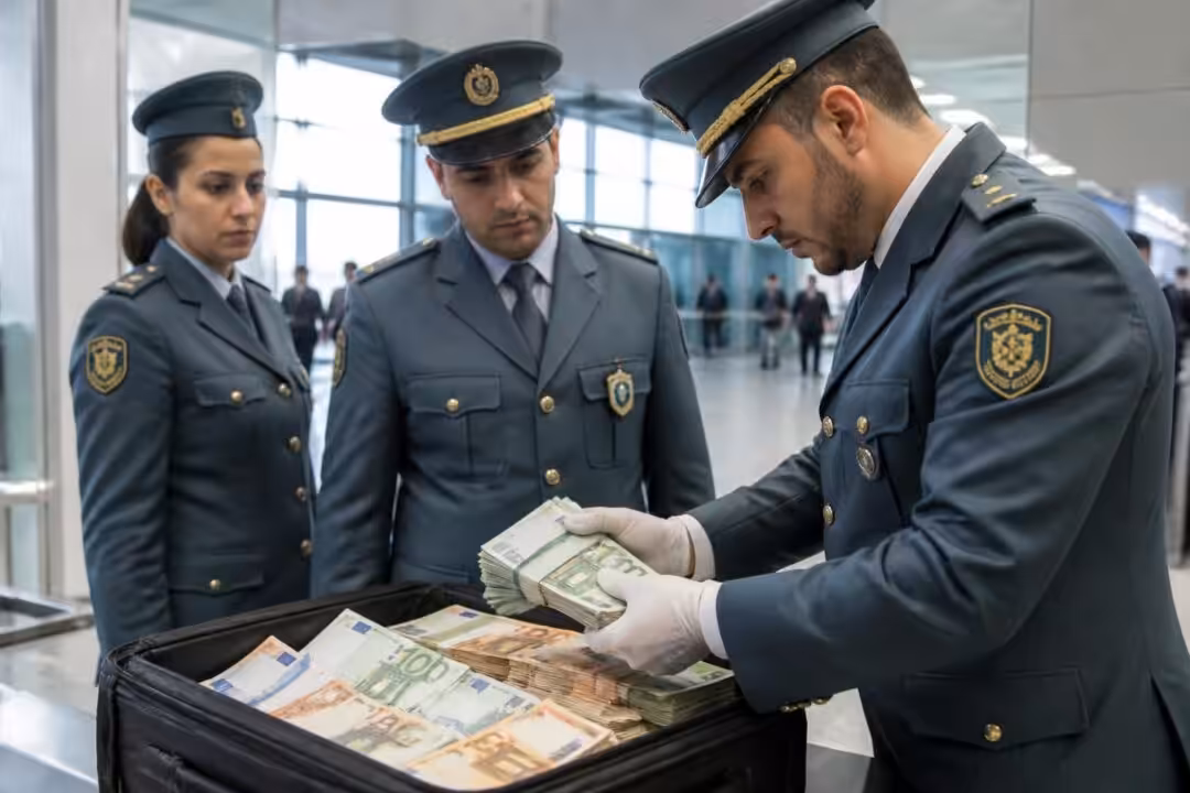 douane algérienne saisit 12 000 € en liquide à un voyageur en provenance de lyon, rhône.